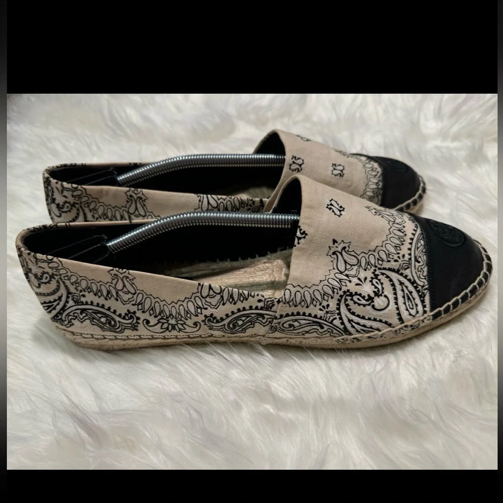 Tory Burch Pigment Espadrille Canvas Flat Shoe-Size 11M -Block Espadrille